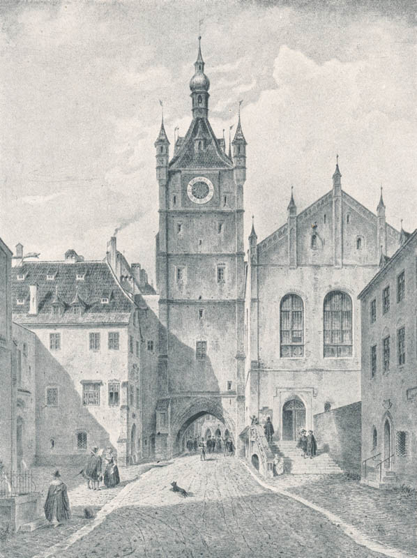 Das Thalbruckertor (alter Rathausturm) um 1500
