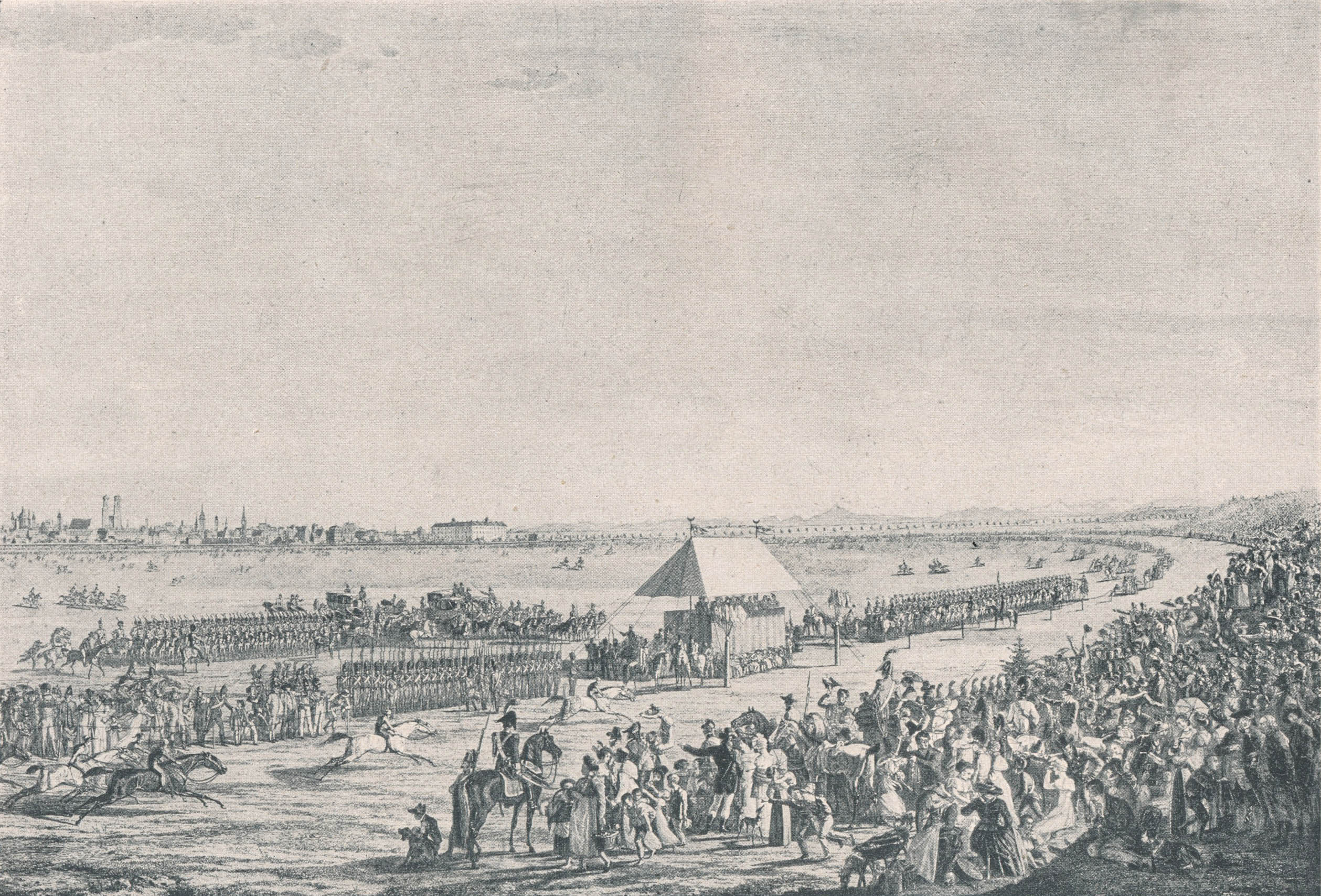 Pferderennen auf der Theresienwiese am 17. Oktober 1810