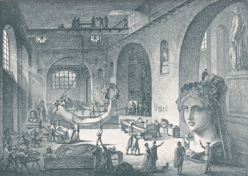 Das Innere der kgl. Erzgießerei zu München 1850