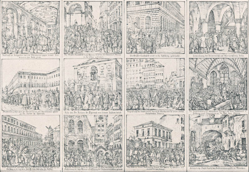 Gedenkblatt der Volksbewegung 9.–12. Februar 1848