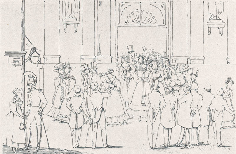 Die 1/2 11 Uhr-Messe in der Theatinerkirche ca. 1830