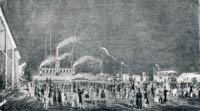 Kraus Gustav - Feuerwerk und Beleuchtung auf der Theresienwiese während des Oktoberfestes 1826