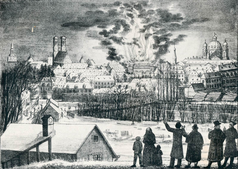 Brand des Hoftheaters am 14. Januar 1823