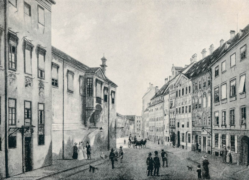 Die Residenzstraße im Jahre 1826