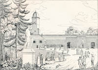 Bollinger Ferdinand - Das Brunnhaus hinter dem Hofgarten und der „Harmlos“