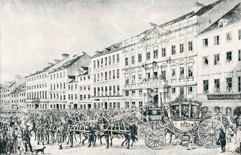 Feierliche Auffahrt Ludwig I. zur Eröffnung der Ständeversammlung 