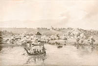 Lebschée Carl August - Blick auf Schloss Berg am Starnbergersee