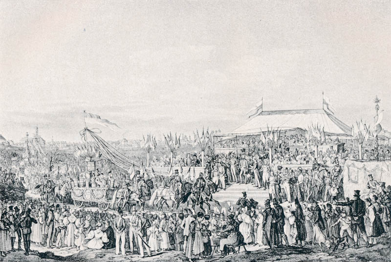 Das Oktoberfest auf der Theresienhöhe im Jahr 1835