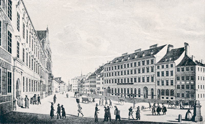 Neuhauser- und Kaufingerstraße im Jahre 1825
