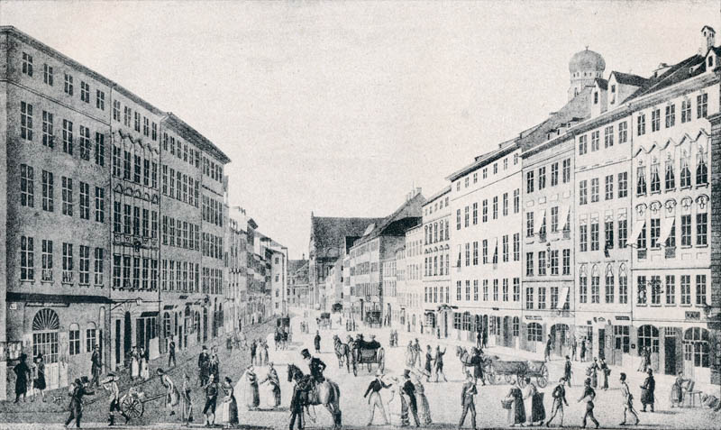 Die Kaufingerstraße im Jahre 1825