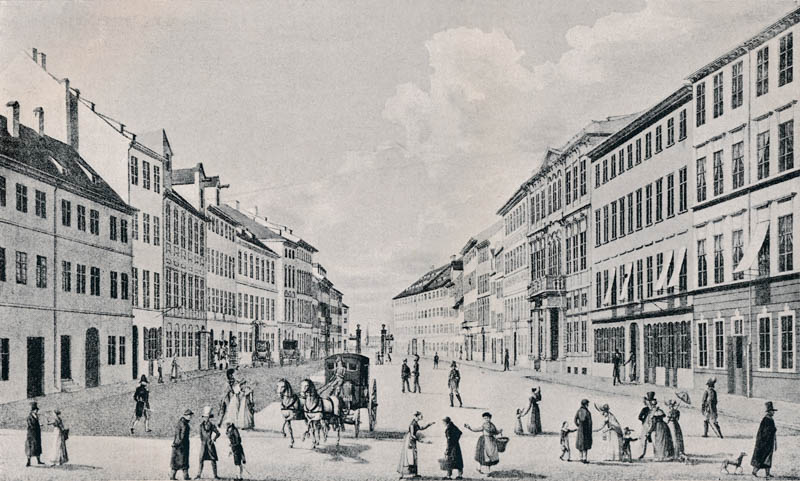 Die Prannerstraße, von der Promenadestraße, gegen das Maxtor gesehen, im Jahre 1