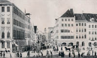 Kraus Gustav - Die Wein- und Theatinerstraße im Jahre 1825