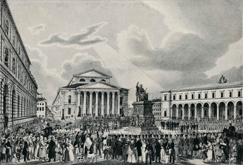 Feierliche Enthüllung des Denkmals von König Maximilian I. am 13. Oktober 1835