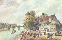Kuhn Max - Floßlände an der Isar mit Gasthaus „Grüner Baum“