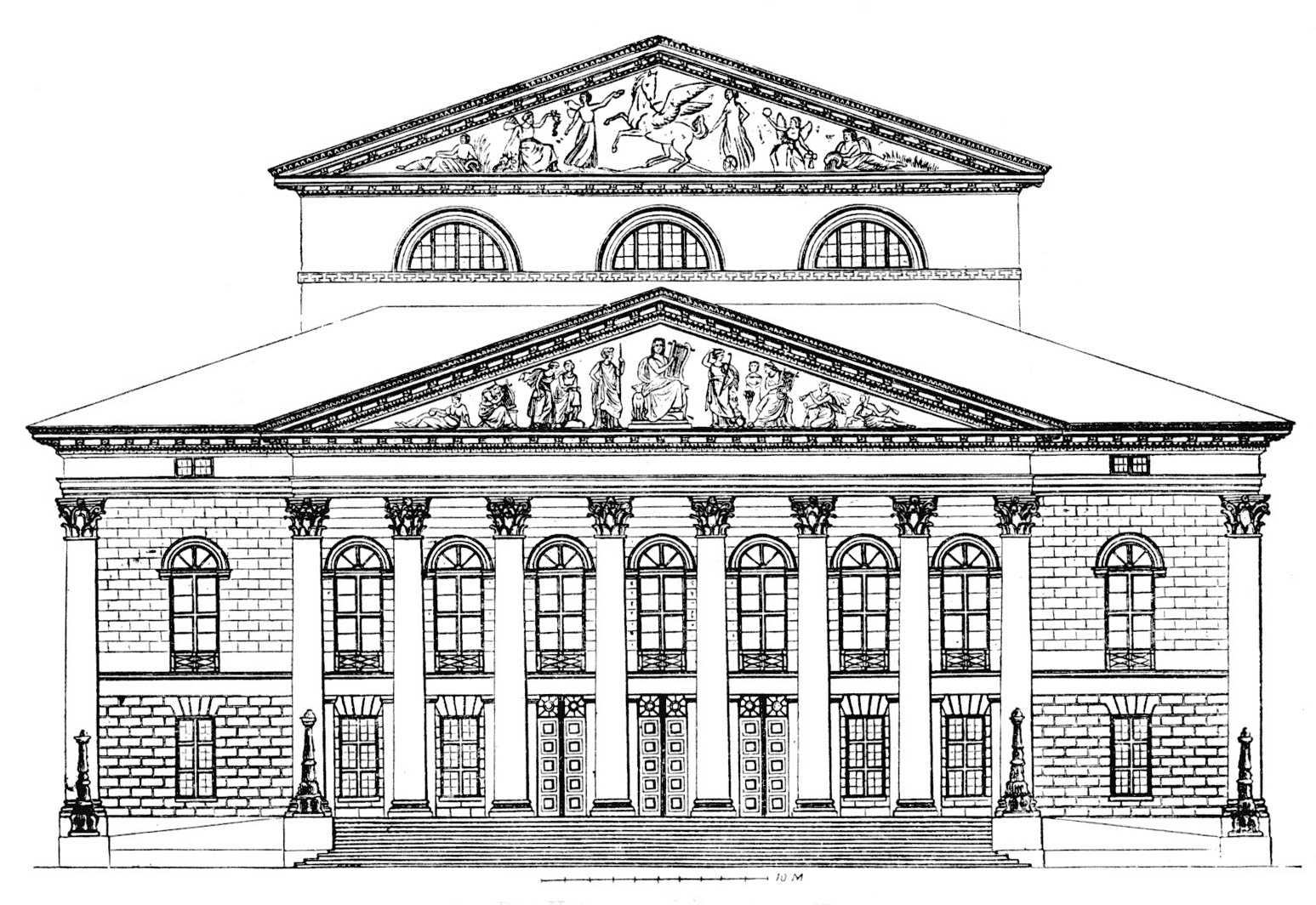 Das Hof- und Nationaltheater. Fassade