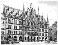  - Neue Rathaus. Fassade gegen den Marienplatz
