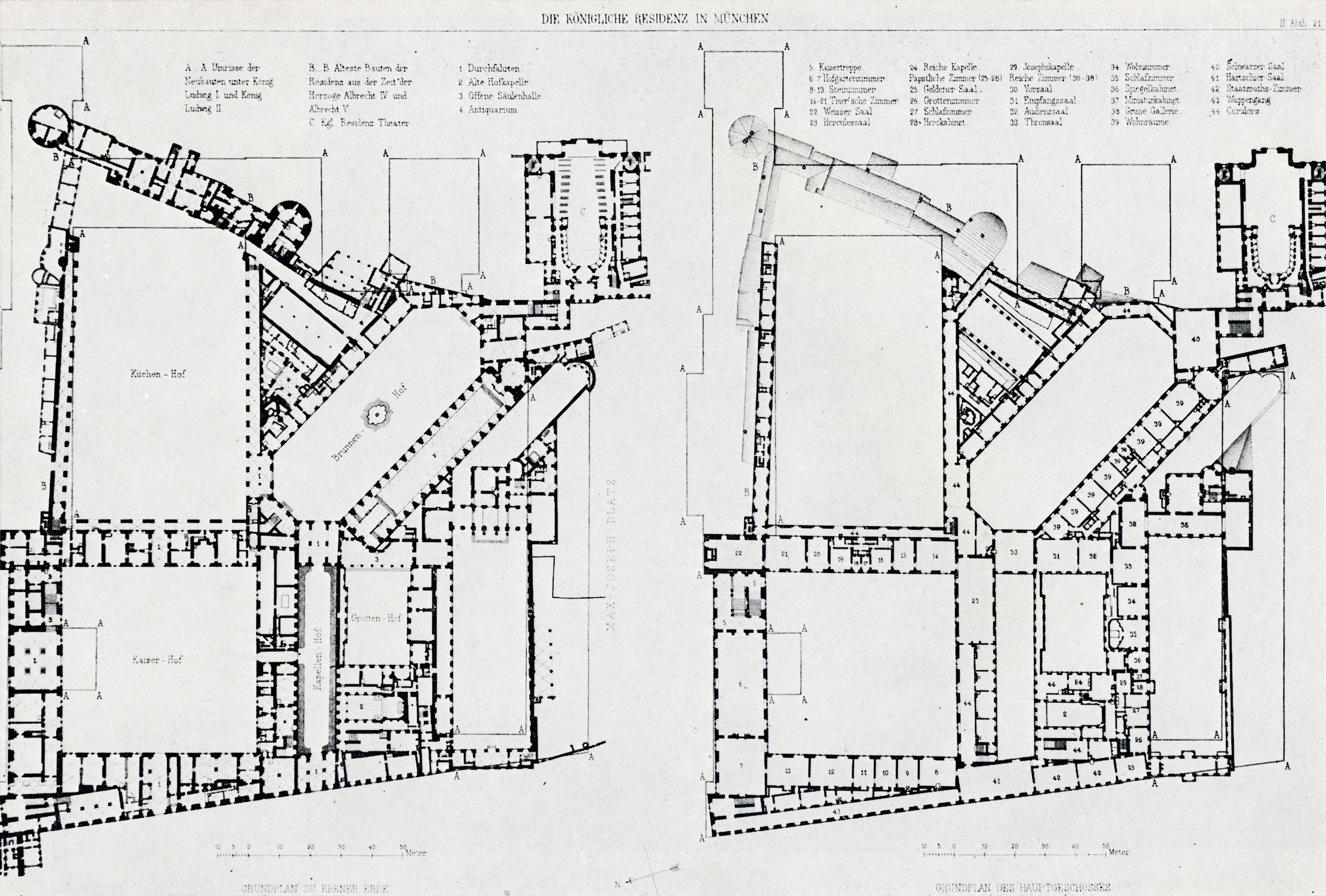 Plan der Residenz um 1800