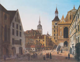Quaglio Domenico - Das Rathaus, vom Tal gesehen