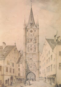 Lebschée Carl August - Der „schöne Turm“ in der Kaufingerstraße um 1500