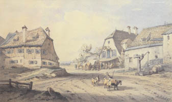 Seidel August - Partie am Nockherberg mit dem Gasthaus zum Nockhergarten