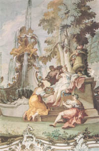 Zimmermann Johann Baptist - Nymphen huldigen der Göttin Flora
