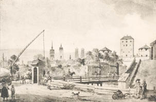 Lebschée Carl August - Isartor mit seinen äußeren Bastionen im Jahre 1810