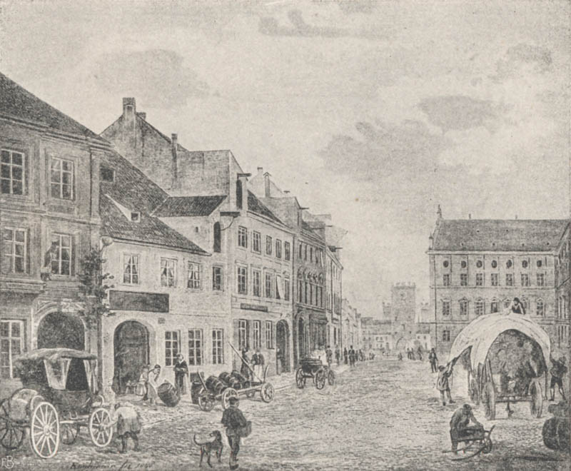 Bräustätt zum Oberspaten in der Neuhauserstraße im Jahre 1840