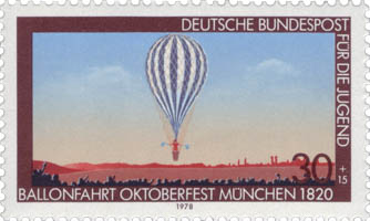  - Briefmarke - Ballonfahrt auf dem Oktoberfest