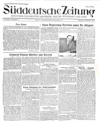  - Erstausgabe Süddeutsche Zeitung 1945