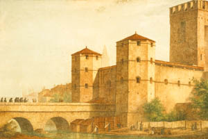 Huber Ludwig - Das Isartor vom Tal aus 1820
