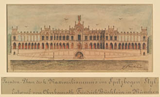  - Fassadenplan - Maximilianeum im Spitzbogenstil
