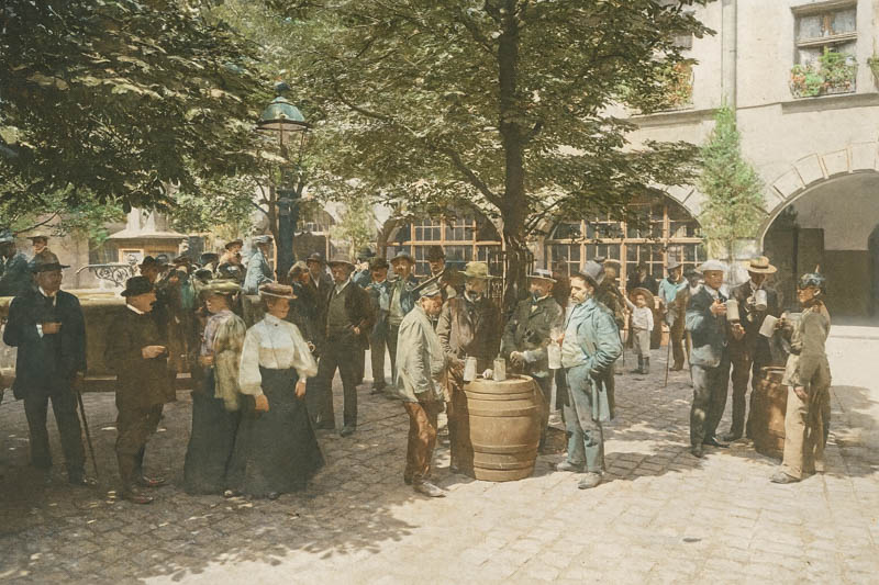 Historische Ansicht: Hofbräuhausgarten um 1910