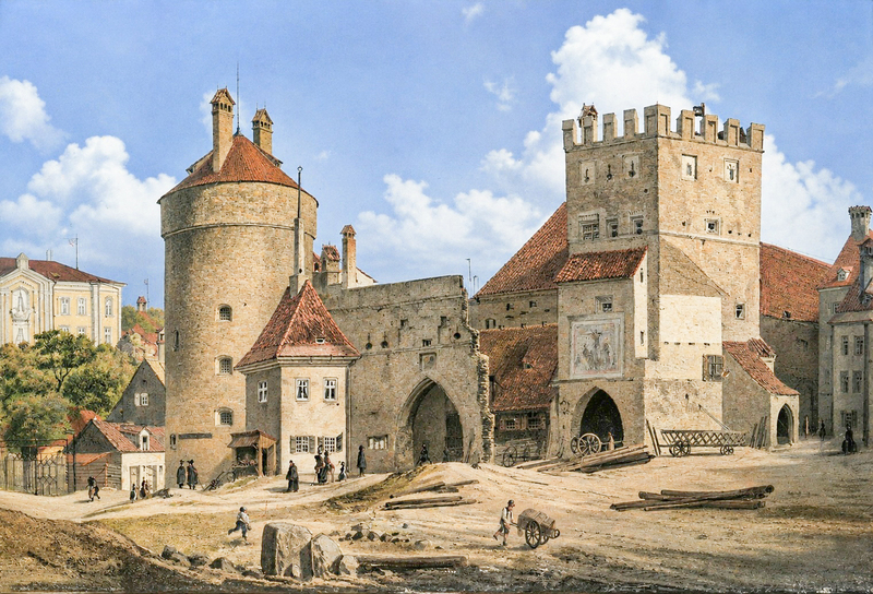 Das „Kosttor“ mit dem Schuldturm. 1872