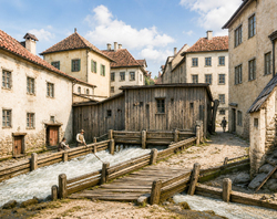 Die sogenannte „Einschütte“ an der Hochbrückenstraße Tal