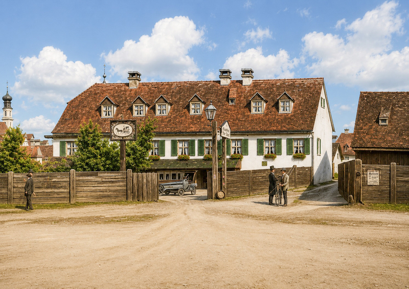 Lohnkutscher Krenkl-Haus, Ecke Schiller- und Bayerstraße. 1850