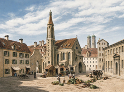 Der griechische Markt mit Salvatorkirche