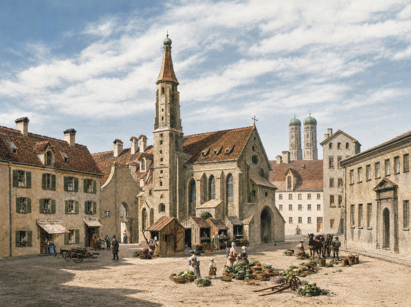 Der griechische Markt mit Salvatorkirche