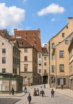 Huber L. – Die „Lederergasse“ mit Schlichtungen-Bogen