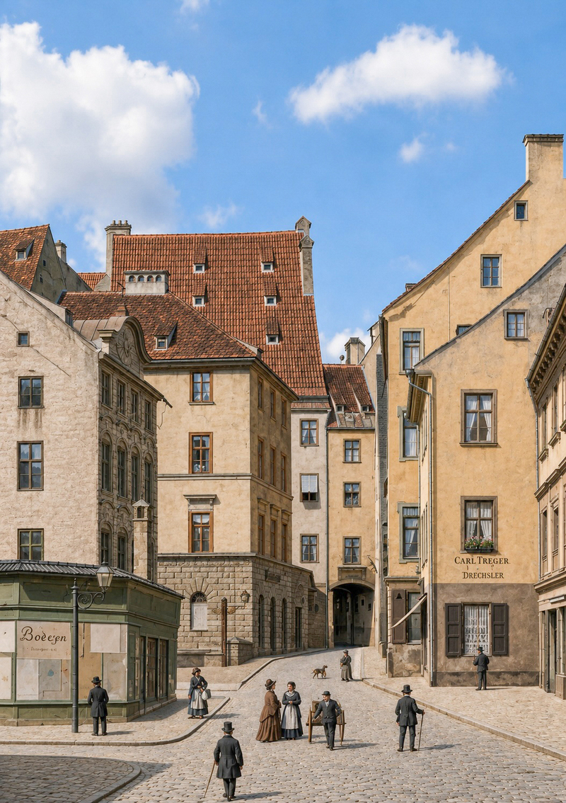 Die „Lederergasse“ mit Schlichtungen-Bogen