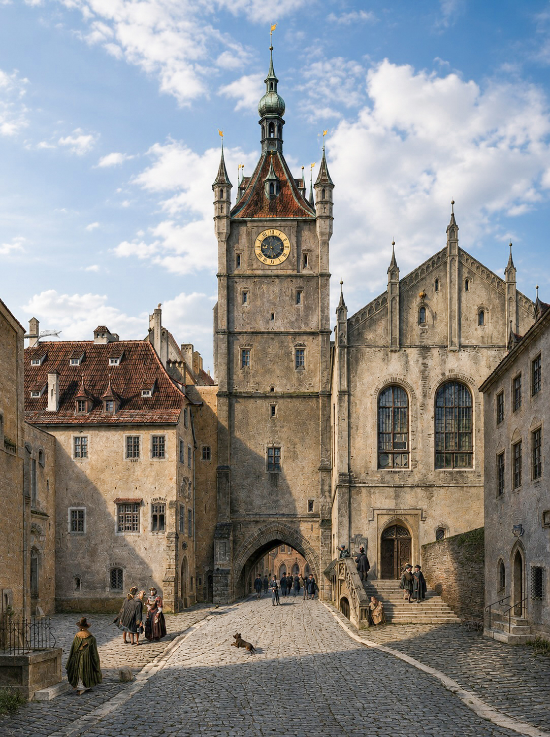Das Thalbruckertor (alter Rathaustum) um 1500