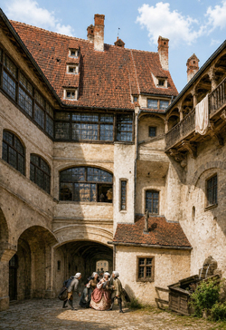 Der Hof im Landschaftsgebäude