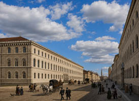 Die Ludwigstrasse mit der K. Bibliothek