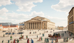 Max-Josephplatz mit einem Hoftheater ca. 1825