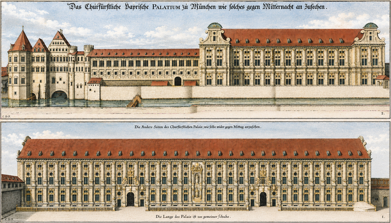 Die Kgl. Residenz von Westen und von Norden