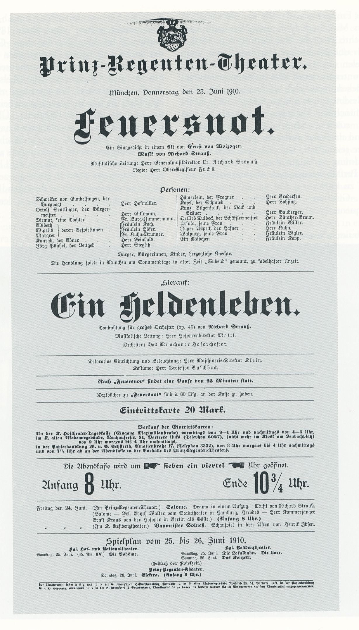 Plakat - Feuersnot/Ein Heldenleben
