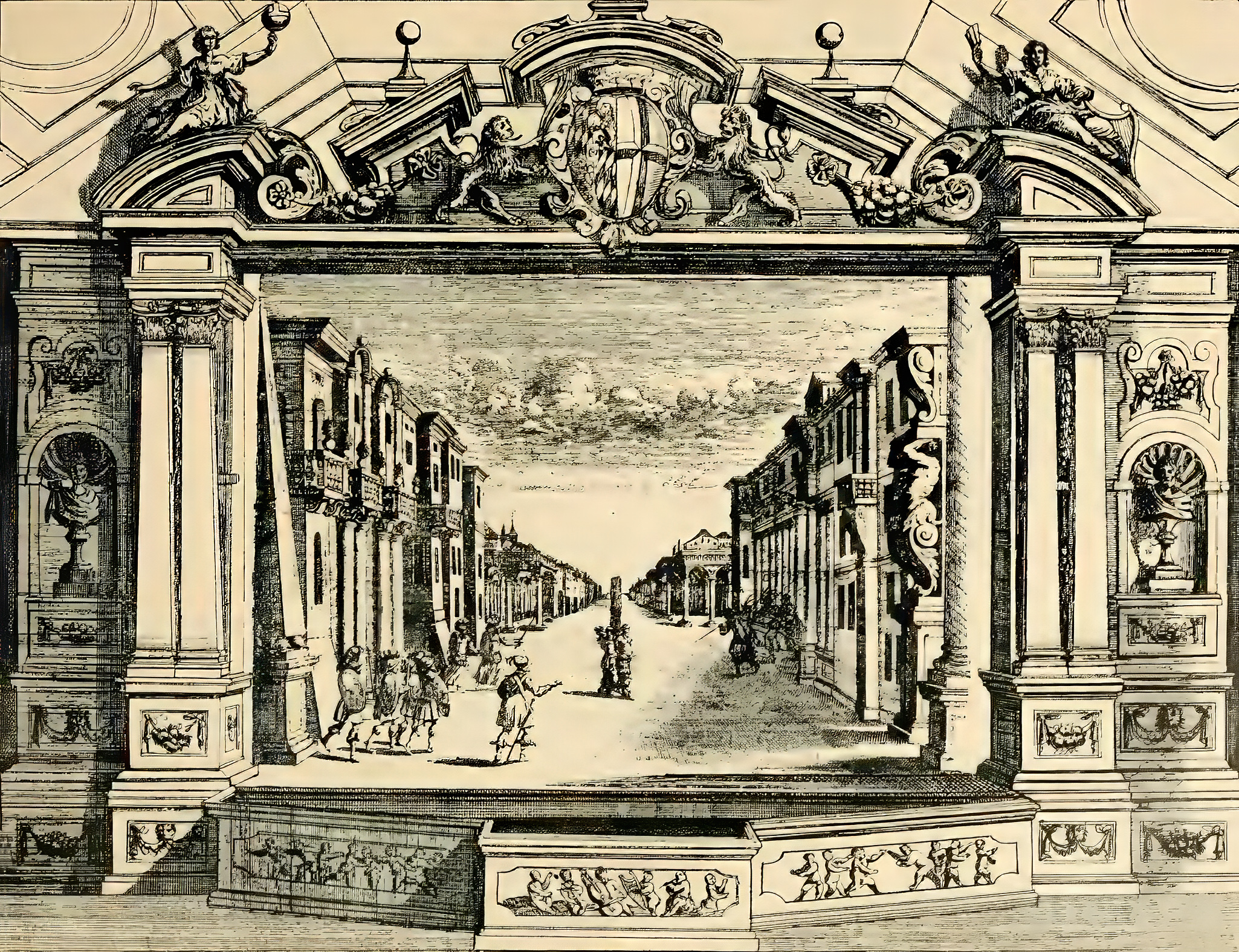 Kerll - Bühnenbild der Oper L'Erinto