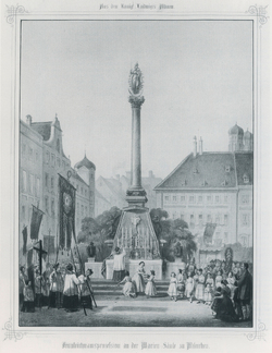 Böhme Th. - Fronleichnamsprozession an der Mariensäule zu München