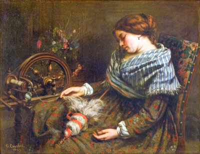 Die schlafende Spinnerin - Courbet Gustave