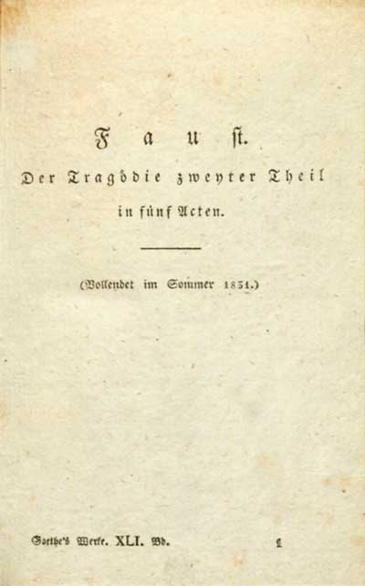 Faust II - Goethe Johann Wolfgang