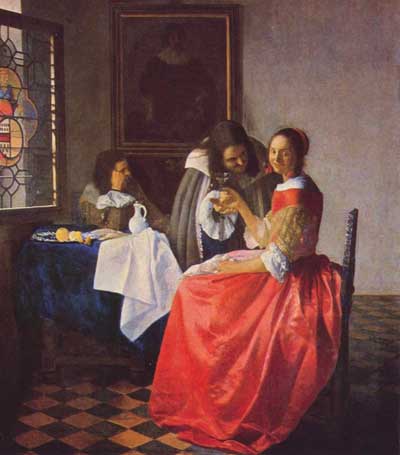 Das Mädchen mit dem Weinglas - Vermeer Jan